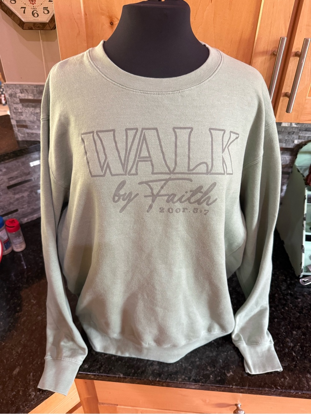 Love Light Sage Green Crewneck Sweatshirt